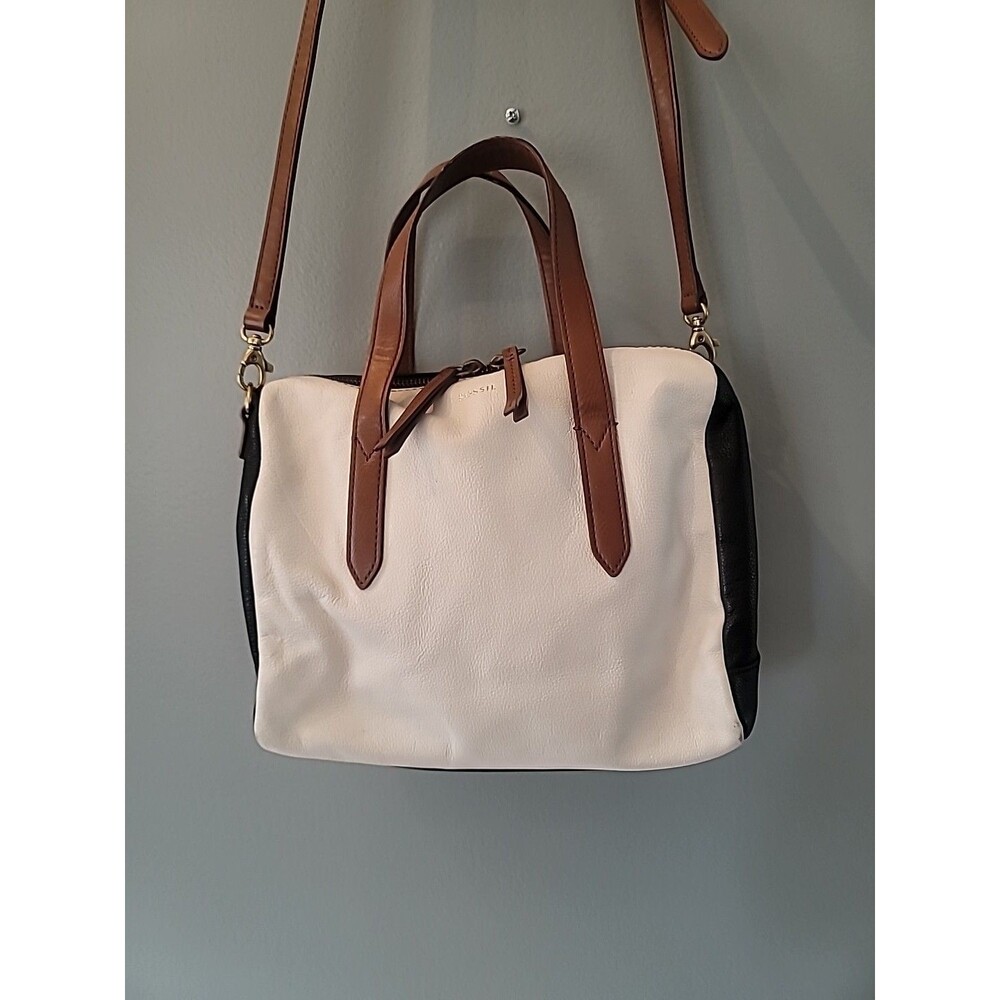 Fossil Women's Crossbody Bag White Black Brown
